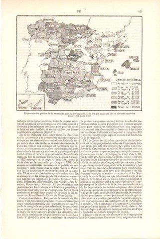 LAMINA V51586: Mapa de España recaudacion Propagacion de la Fe por las diocesis 1884 - 1923
