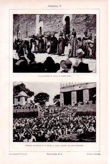 LAMINA V51495: Iglesia y procesion en Axum, Abisinia