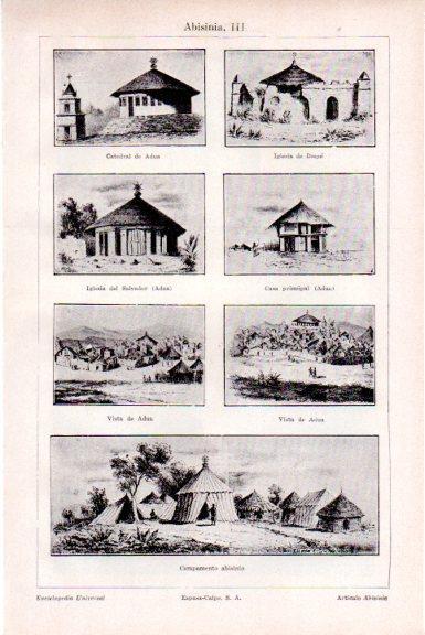 LAMINA V51494: Iglesias y casas de Abisinia