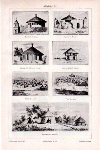 LAMINA V51494: Iglesias y casas de Abisinia