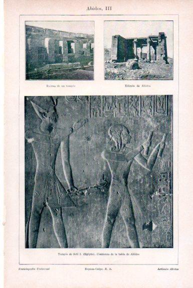 LAMINA V51490: Vistas del templo de Abidos, Egipto