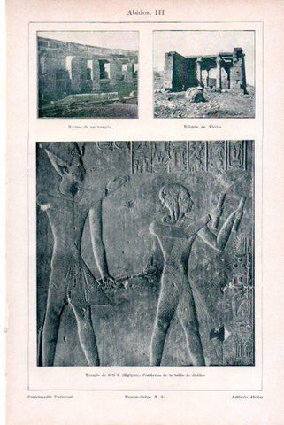 LAMINA V51490: Vistas del templo de Abidos, Egipto