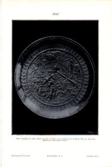 LAMINA V51516: Plato alusivo al mes de Abril en la Galeria Pitti