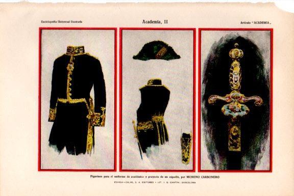 LAMINA V51537: Figurines para el uniforme de academico por M. Carbonero