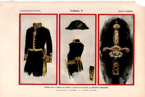 LAMINA V51537: Figurines para el uniforme de academico por M. Carbonero