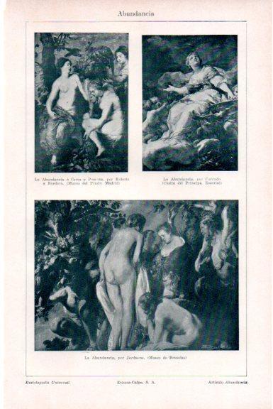 LAMINA V51531: La Abundacia por Rubens, Corrado y Jordaens