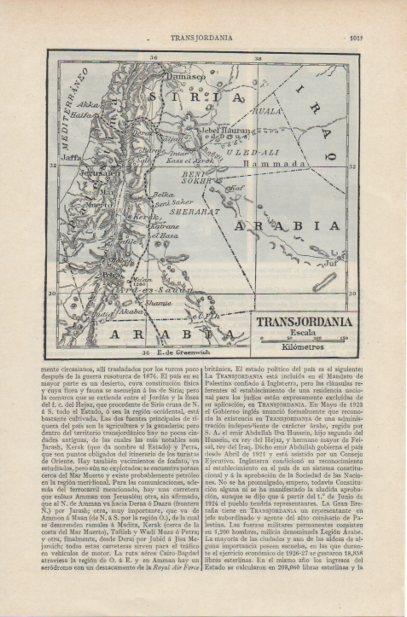 LAMINA ESPASA PV50776: Mapa de Transjordania