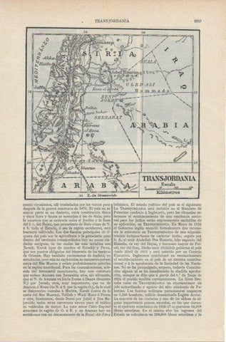 LAMINA ESPASA PV50776: Mapa de Transjordania