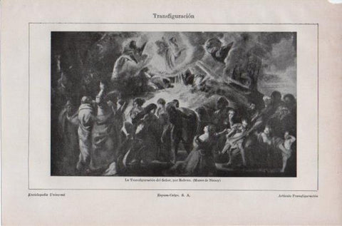 LAMINA ESPASA PV50771: La Transfiguracion del Señor por Rubens