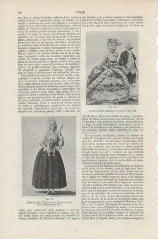 LAMINA ESPASA PV50726: Trajes de boda de Paris año 1780