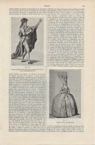 LAMINA ESPASA PV50724: Traje de dama del siglo XVIII