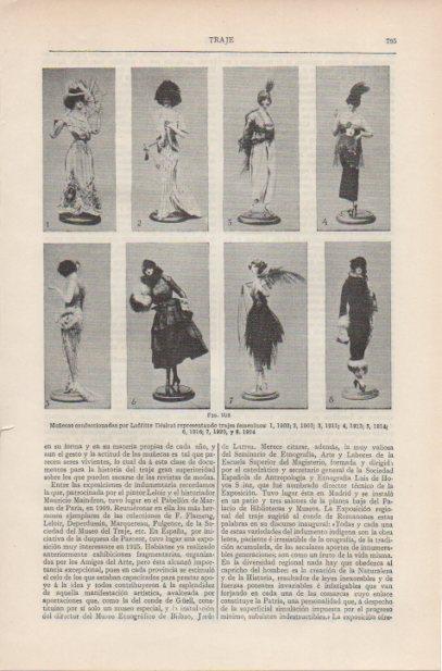 LAMINA ESPASA PV50762: Muñecas con trajes feminos por Laffitte Desirat de 1902 a 1924