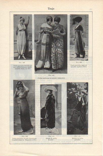 LAMINA ESPASA PV50738: Faldas y falda pantalon de 1911 y 1912