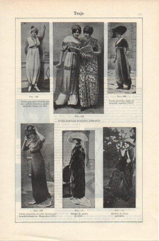 LAMINA ESPASA PV50738: Faldas y falda pantalon de 1911 y 1912