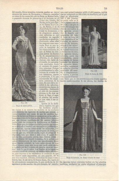 LAMINA ESPASA PV50737: Trajes femeninos de 1911 y 1908