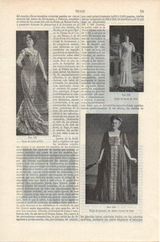 LAMINA ESPASA PV50737: Trajes femeninos de 1911 y 1908