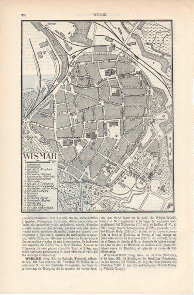 LAMINA ESPASA PV50921: Plano de Wismar, Alemania
