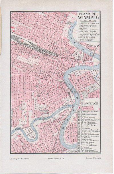 LAMINA ESPASA PV50917: Plano de Winnipeg, Canada