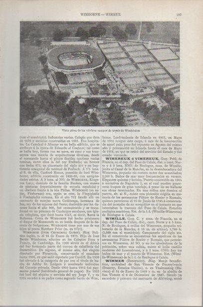 LAMINA ESPASA PV50910: Vista aerea de los campos de tenis de Wimbledon