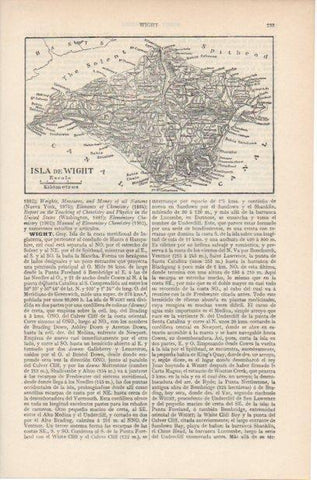 LAMINA ESPASA PV50903: Mapa de la Isla de Wight, Inglaterra
