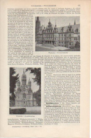LAMINA ESPASA PV50901: Ayuntamiento e iglesia griega en Wiesbaden, Alemania