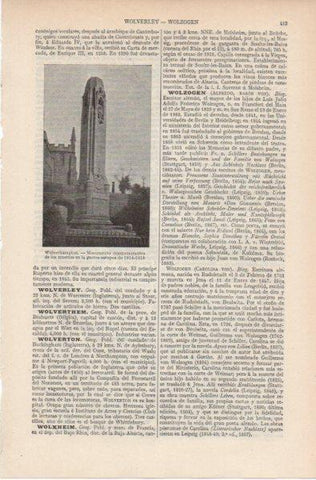 LAMINA ESPASA PV50929: Monumento a la guerra europa en Wolverhampton, Inglaterra