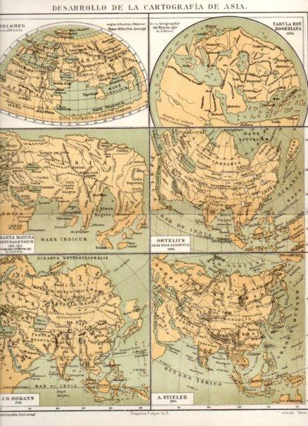 LAMINA ESPASA PV50955: Mapas desarrollo de la cartografia de Asia