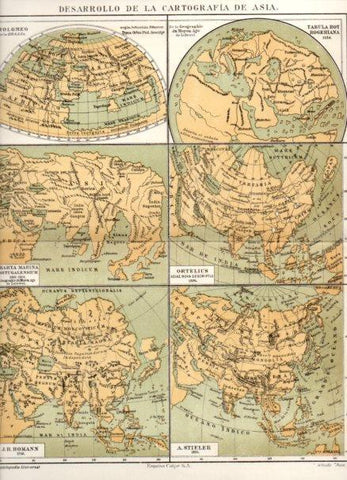 LAMINA ESPASA PV50955: Mapas desarrollo de la cartografia de Asia