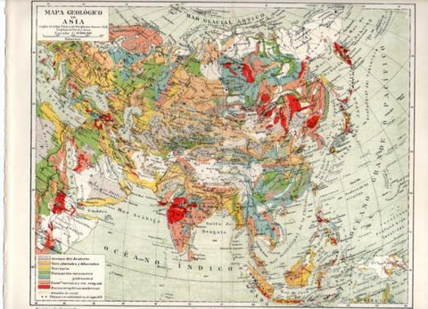 LAMINA ESPASA PV50948: Mapa geologico de Asia