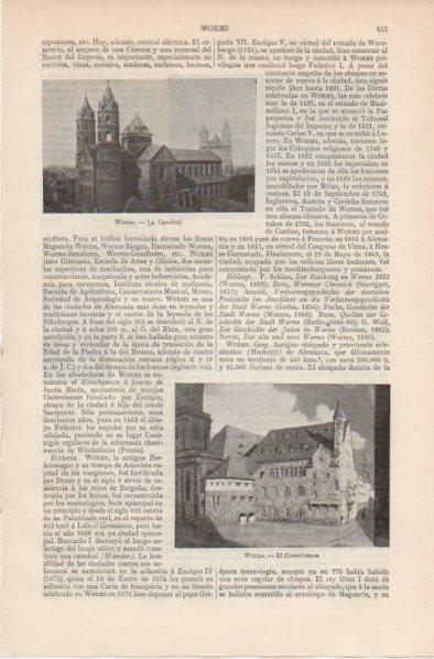LAMINA ESPASA PV50935: Catedral y el Cornelianum en Worms, Alemania