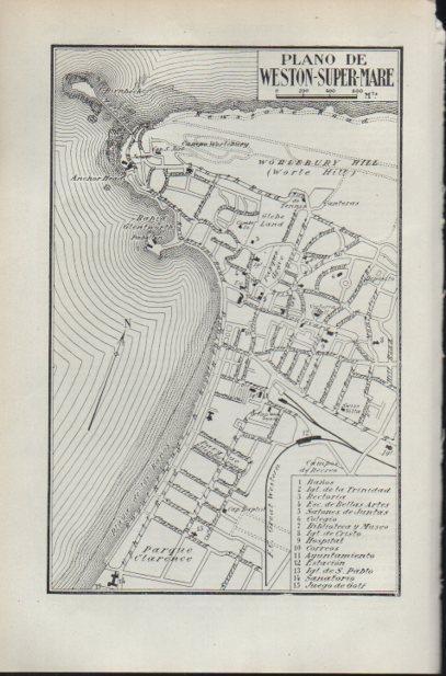 LAMINA ESPASA PV50896: Plano de Weston-Super-Mare, Inglaterra