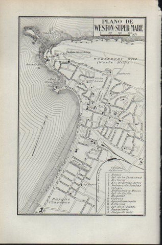 LAMINA ESPASA PV50896: Plano de Weston-Super-Mare, Inglaterra