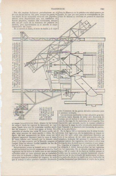 LAMINA ESPASA PV50854: Carga de un alto horno sistema construccion Brown