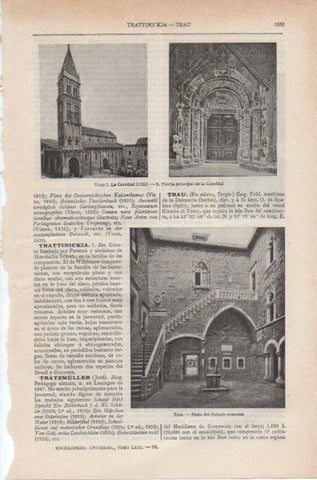 LAMINA ESPASA PV50874: Catedral y Palacio comunal en Trogir, Croacia