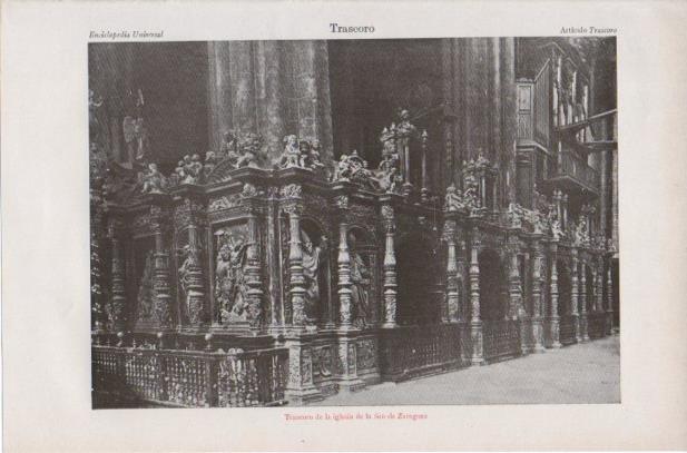 LAMINA ESPASA PV50871: Trascoro de la iglesia de la Seo de Zaragoza