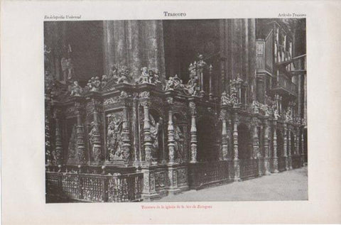 LAMINA ESPASA PV50871: Trascoro de la iglesia de la Seo de Zaragoza