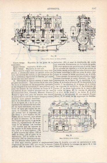 LAMINA ESPASA PV50538: Motor de automovil Dion - Bouton de 4 cilindros