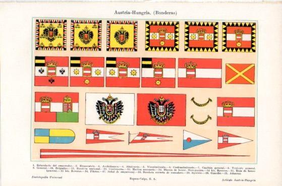 LAMINA ESPASA PV50534: Banderas de Austria - Hungria
