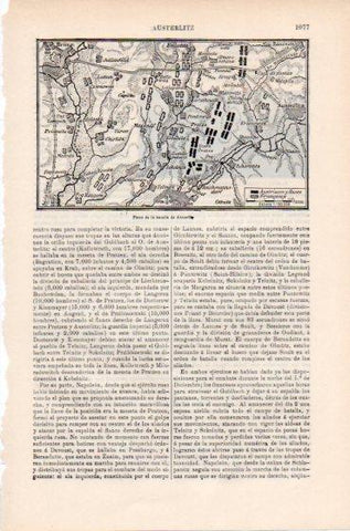 LAMINA ESPASA PV50528: Plano de la batalla de Austerlitz
