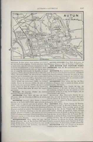 LAMINA ESPASA PV50551: Plano de Autun, Francia