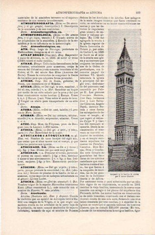 LAMINA ESPASA PV50508: Campanil de la basilica de Atocha