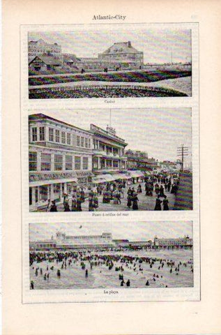 LAMINA ESPASA PV50468: Casino, Paseo y playa de Atlantic City, Estados Unidos