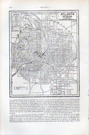 LAMINA ESPASA PV50465: Plano de Atlanta Georgia, Estados Unidos