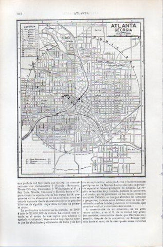 LAMINA ESPASA PV50465: Plano de Atlanta Georgia, Estados Unidos