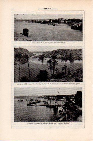 LAMINA ESPASA PV50479: Vistas de Asuan, Egipto