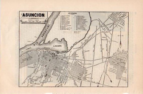LAMINA ESPASA PV50503: Plano de Asuncion, Paraguay