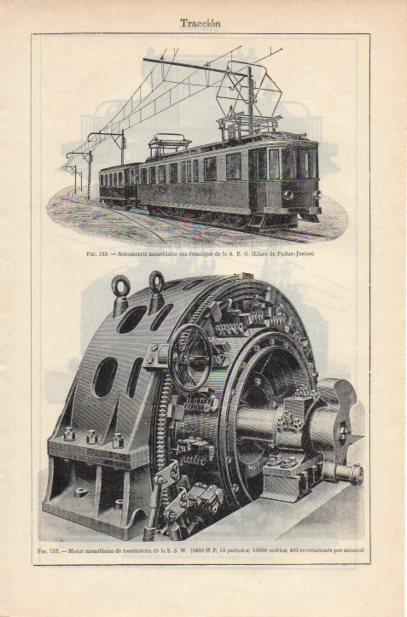 LAMINA ESPASA PV50654: Motor monofasico de locomotora S. S. W