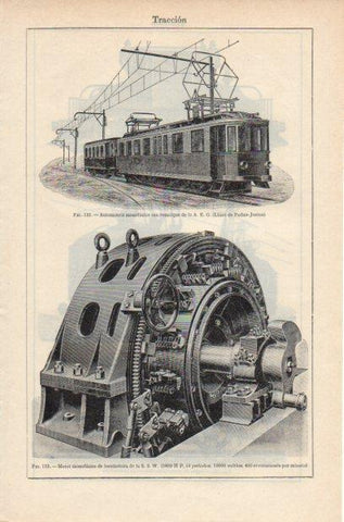LAMINA ESPASA PV50654: Motor monofasico de locomotora S. S. W