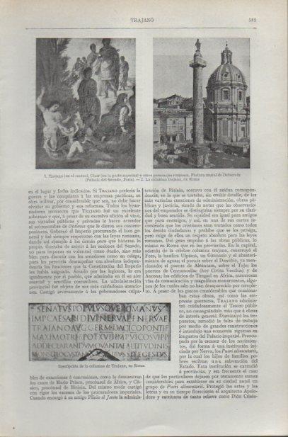 LAMINA ESPASA PV50698: Columna trajana en Roma e inscripcion