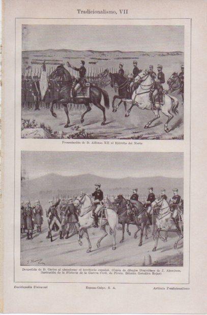 LAMINA ESPASA PV50685: Presentacion de Alfonso XII al Ejercito del Norte
